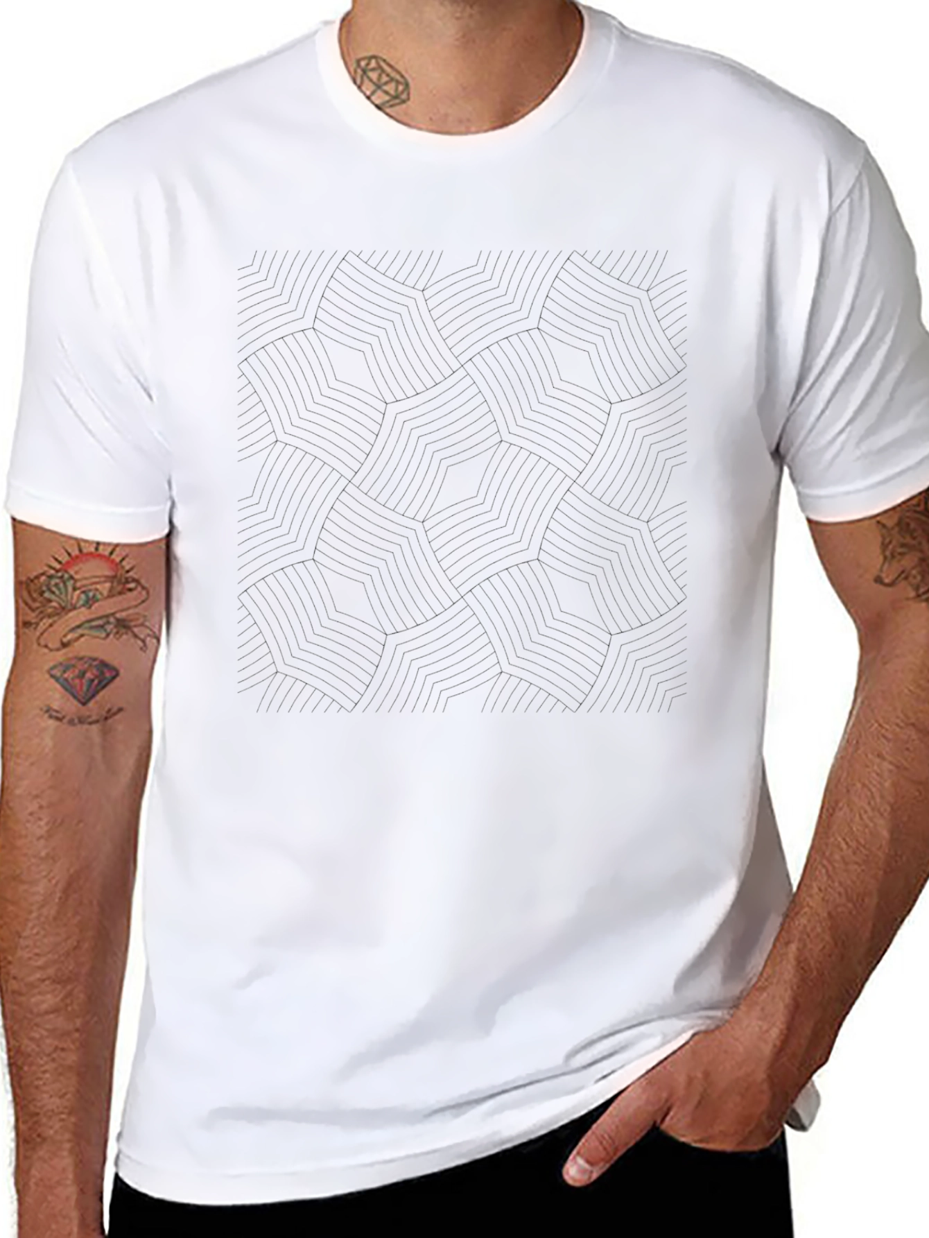 Mens Black Classic Fit Crew Neck T-Shirt