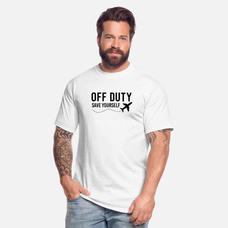 Off Duty Save Yourself Black Airplane Funny Travel