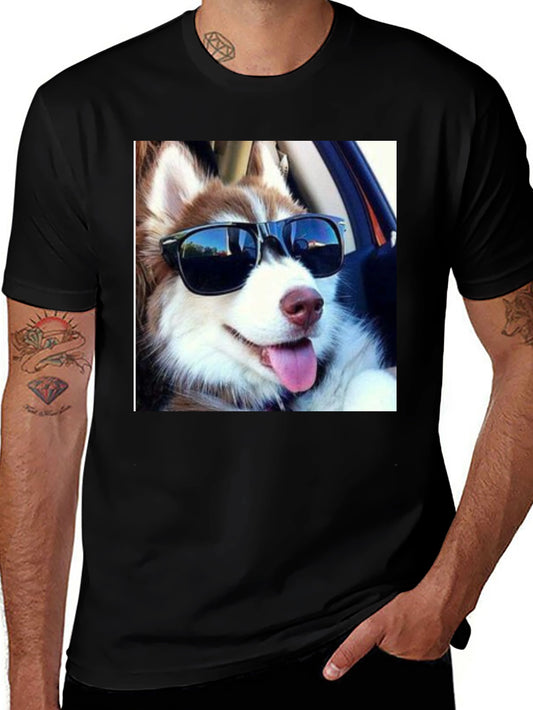 Cool Dog Tee: Husky in Shades T-Shirt