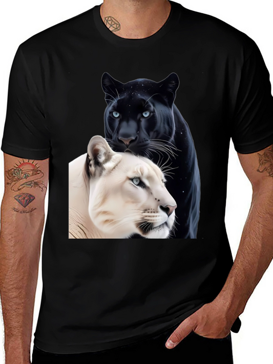 Panther Duo Graphic Tee - Black Cotton Blend