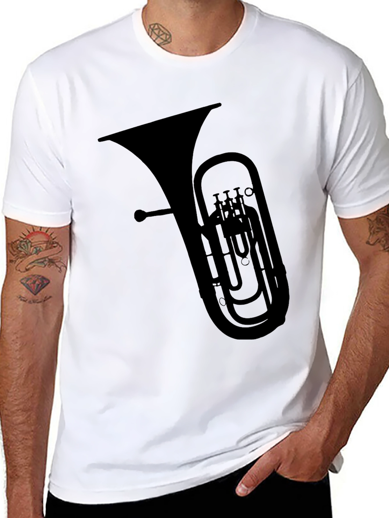 Euphonium Graphic Tee - Black Cotton T-Shirt