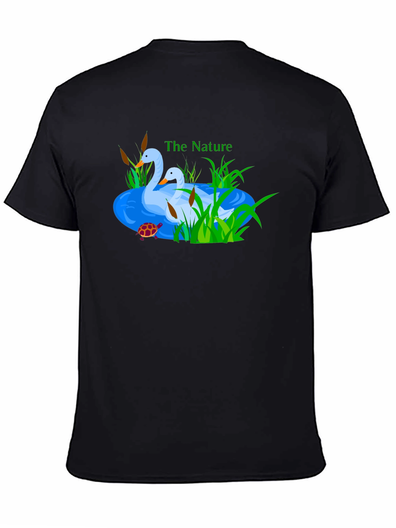 Nature-Inspired Black T-Shirt