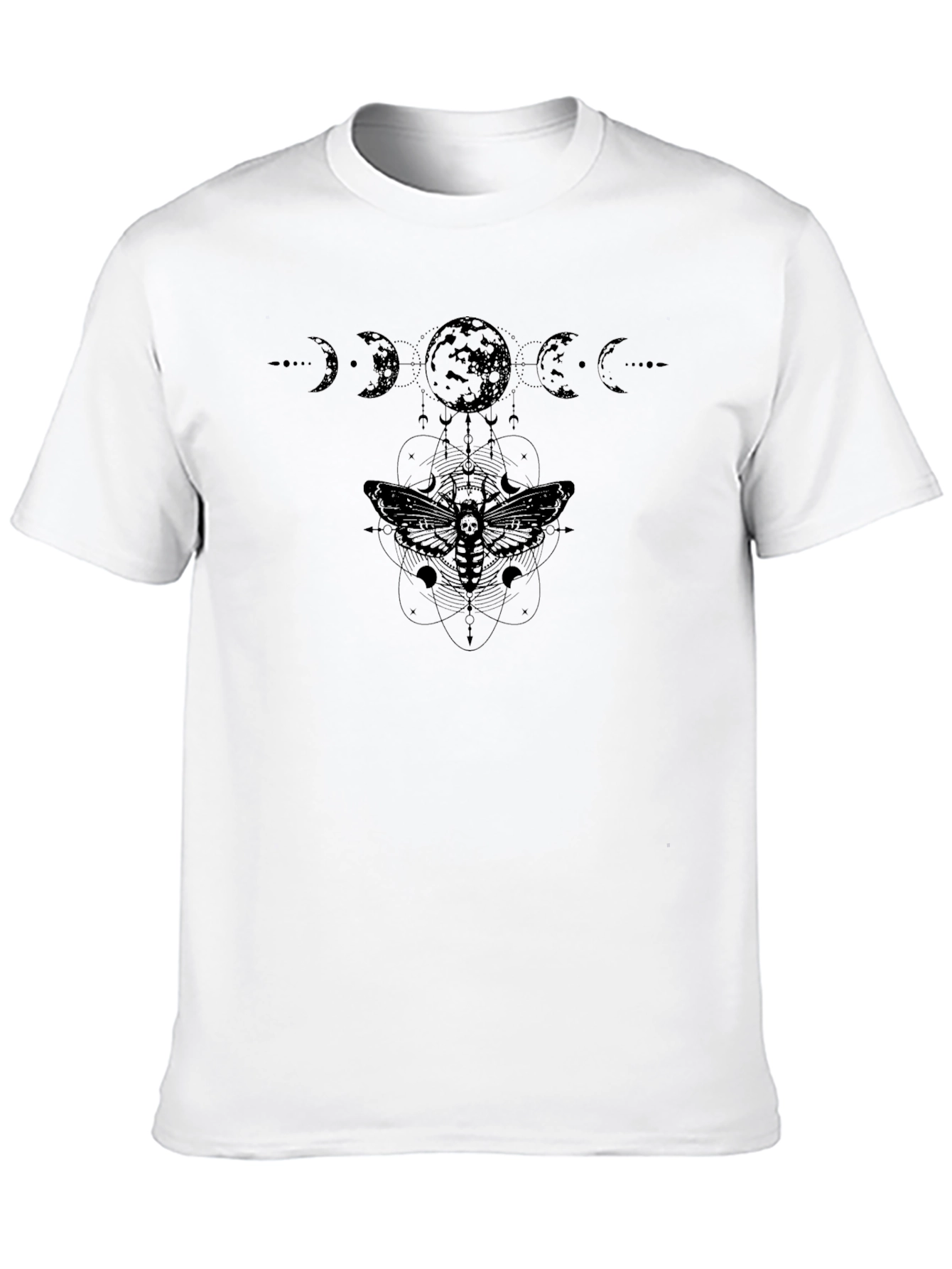 Lunar Moth Graphic Tee - Black Cotton Blend