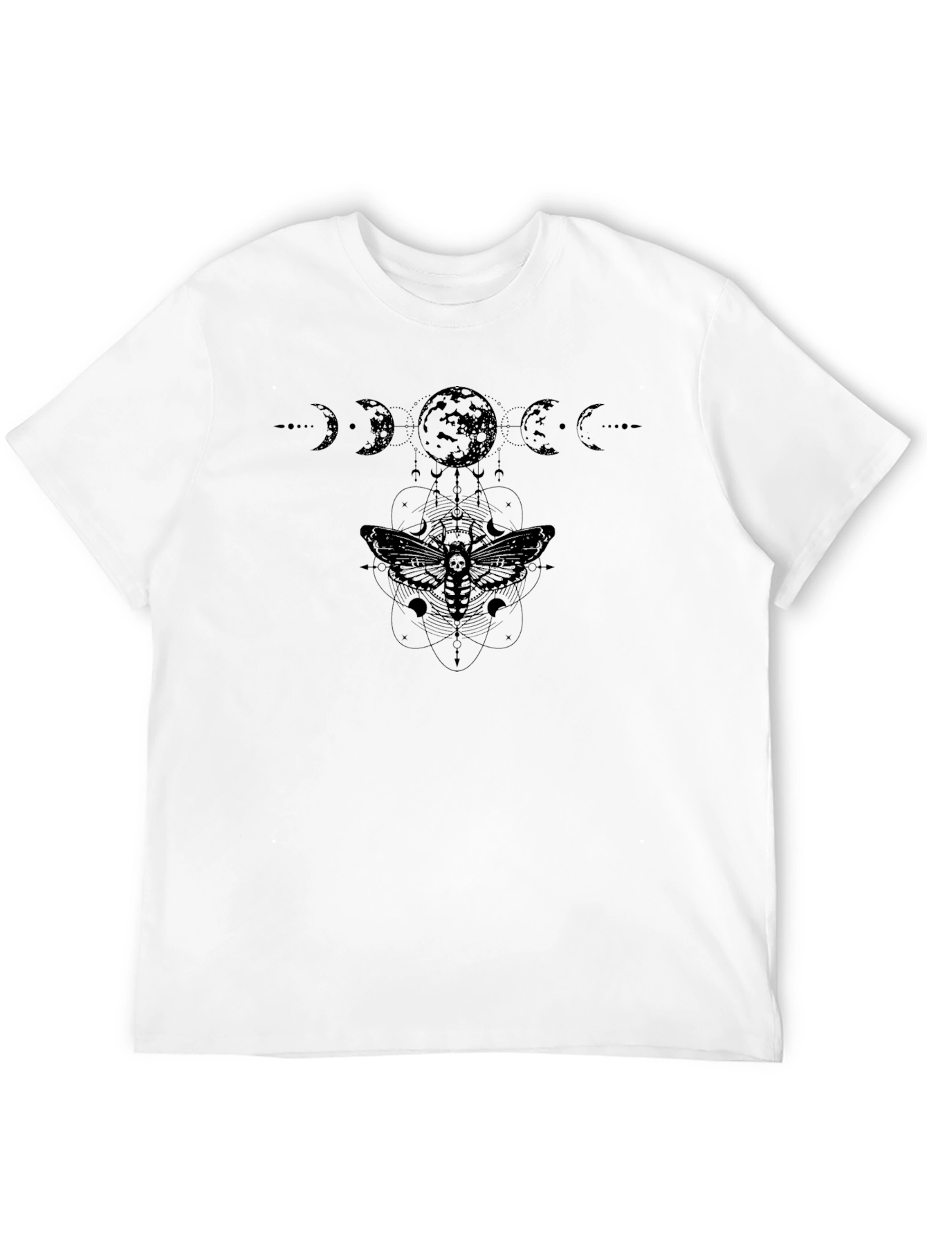 Lunar Moth Graphic Tee - Black Cotton Blend