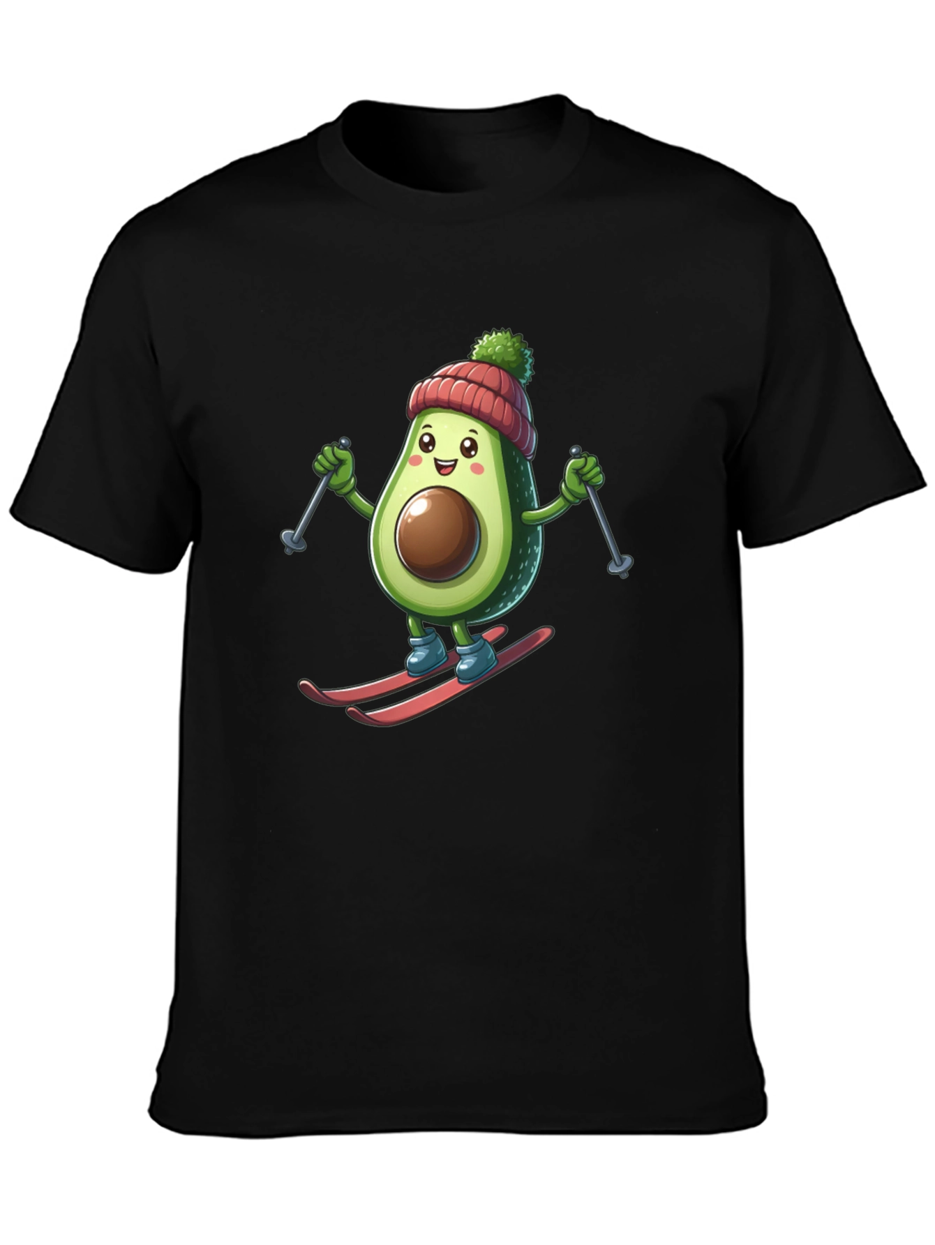 Avocado Skiing Graphic Tee