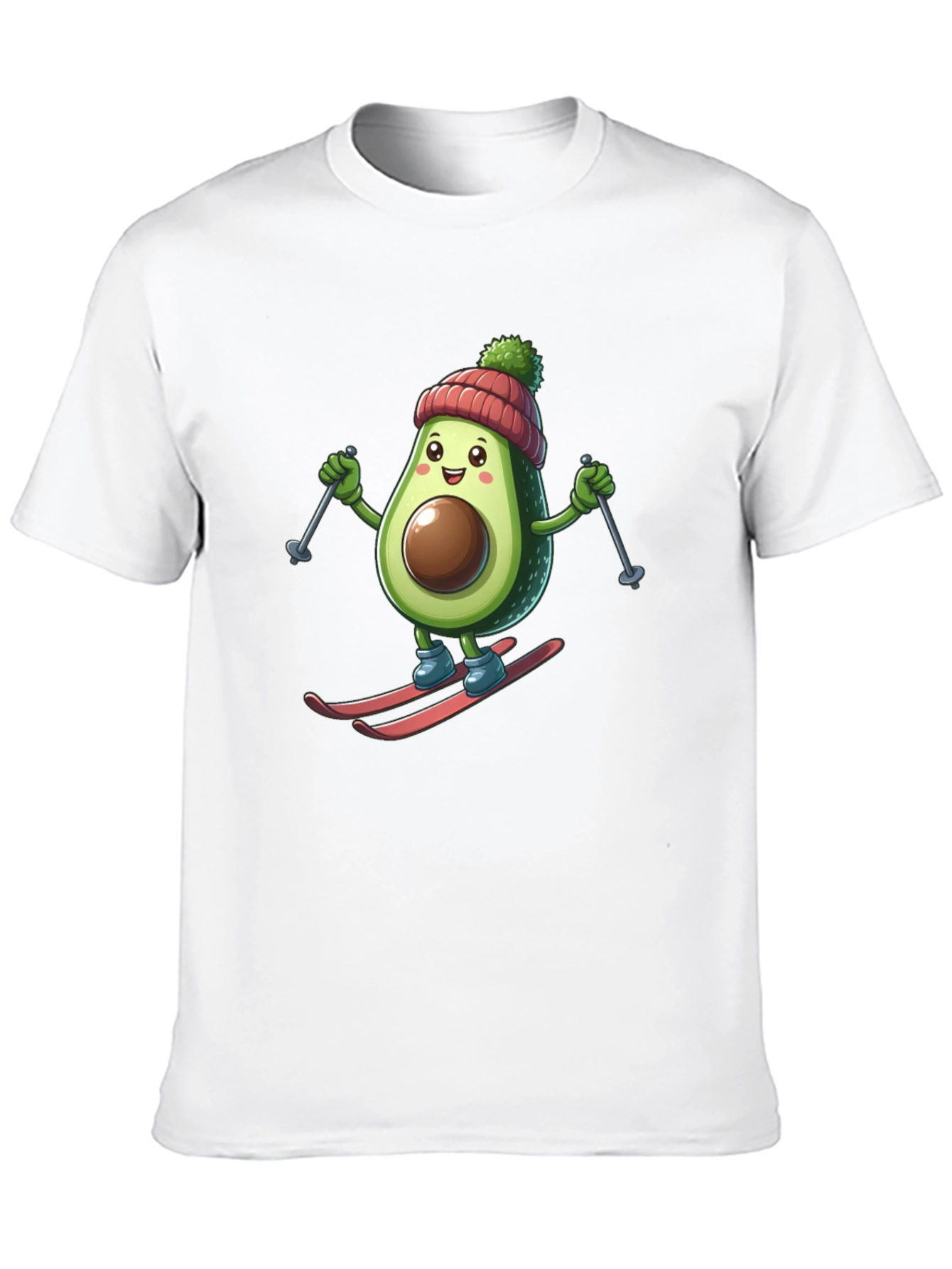 Avocado Skiing Graphic Tee
