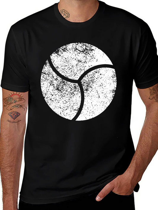 Distressed Circle Graphic Tee - Black