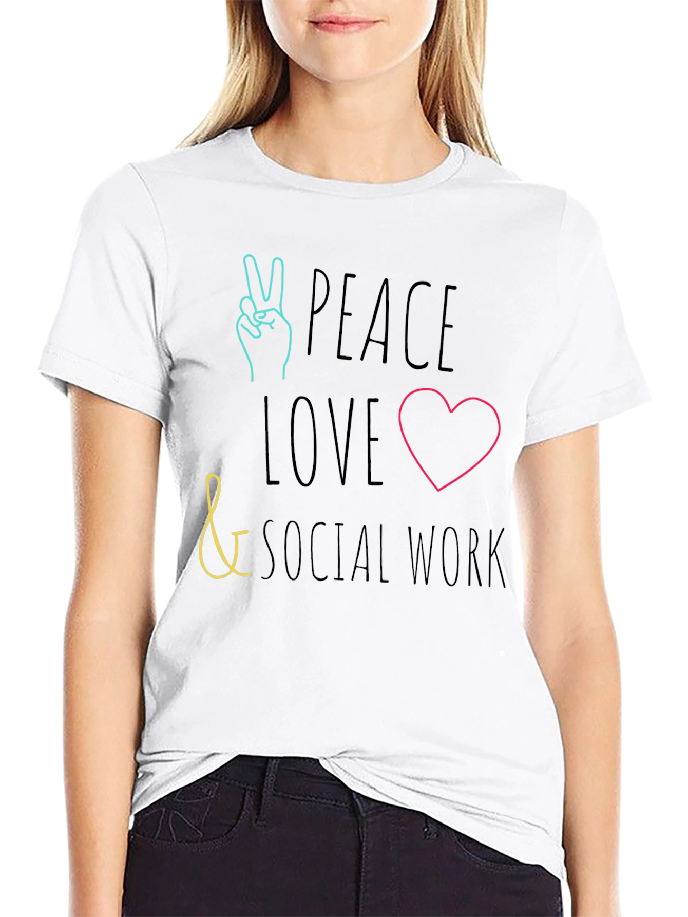 Peace Love Social Work T-Shirt