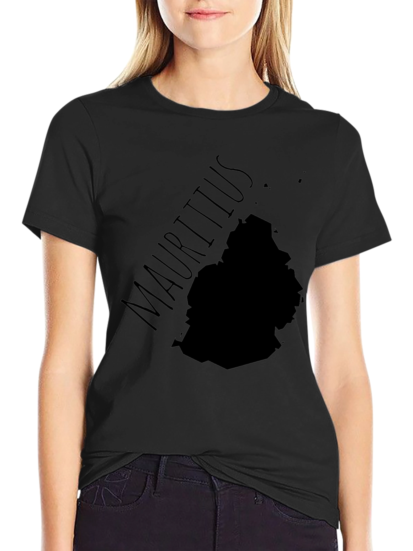 Mauritius Map T-Shirt - Black Island Pride Tee