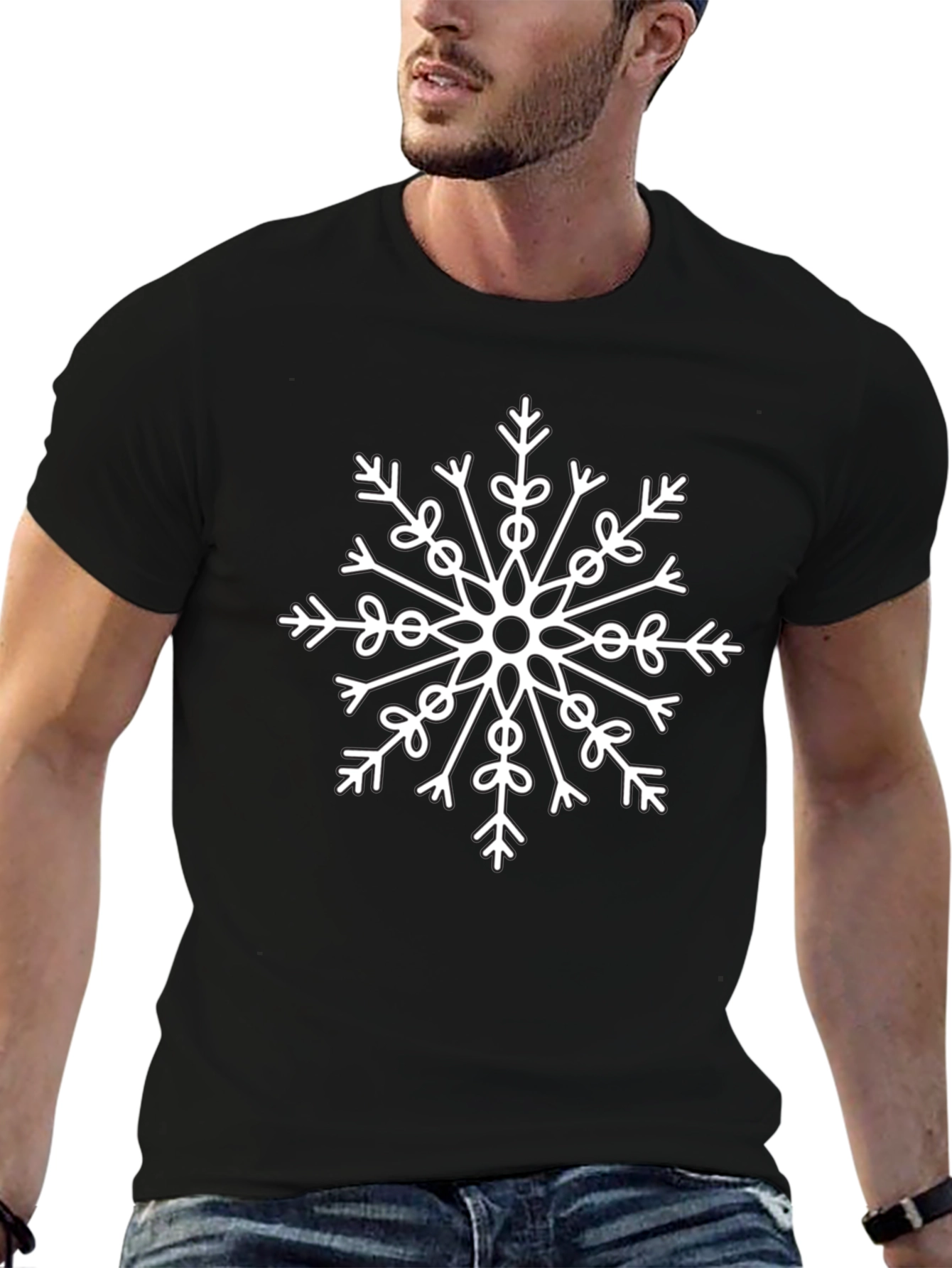Snowflake Graphic Tee - Black