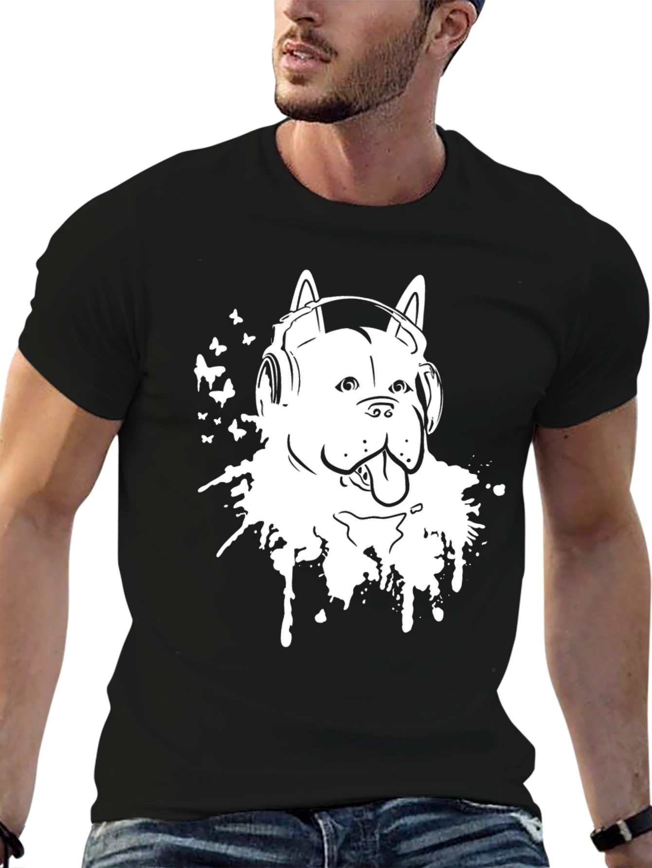Dog DJ Graphic Tee - Black T-Shirt