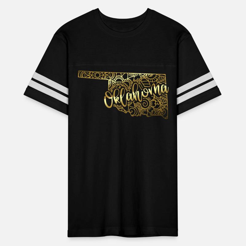 Oklahoma State Mandala USA America Pretty Gold