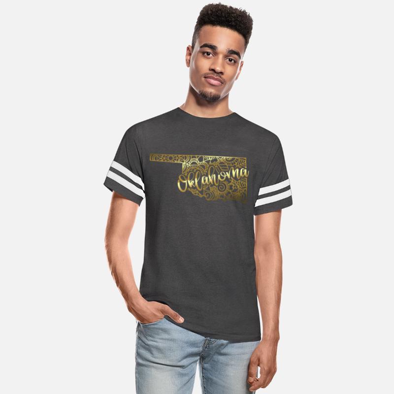 Oklahoma State Mandala USA America Pretty Gold