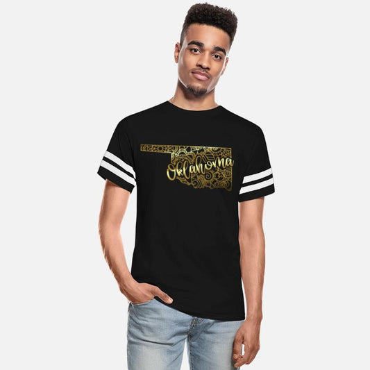 Oklahoma State Mandala USA America Pretty Gold