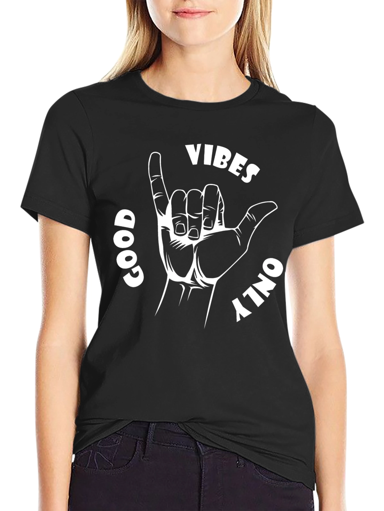 Good Vibes Only Black Graphic Tee