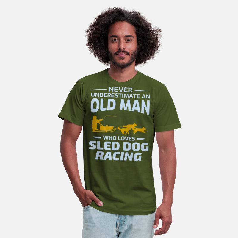 Old Man Husky Sledding Sled Dog Racing Alaskan