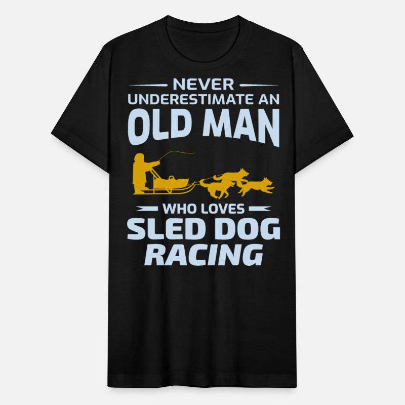 Old Man Husky Sledding Sled Dog Racing Alaskan