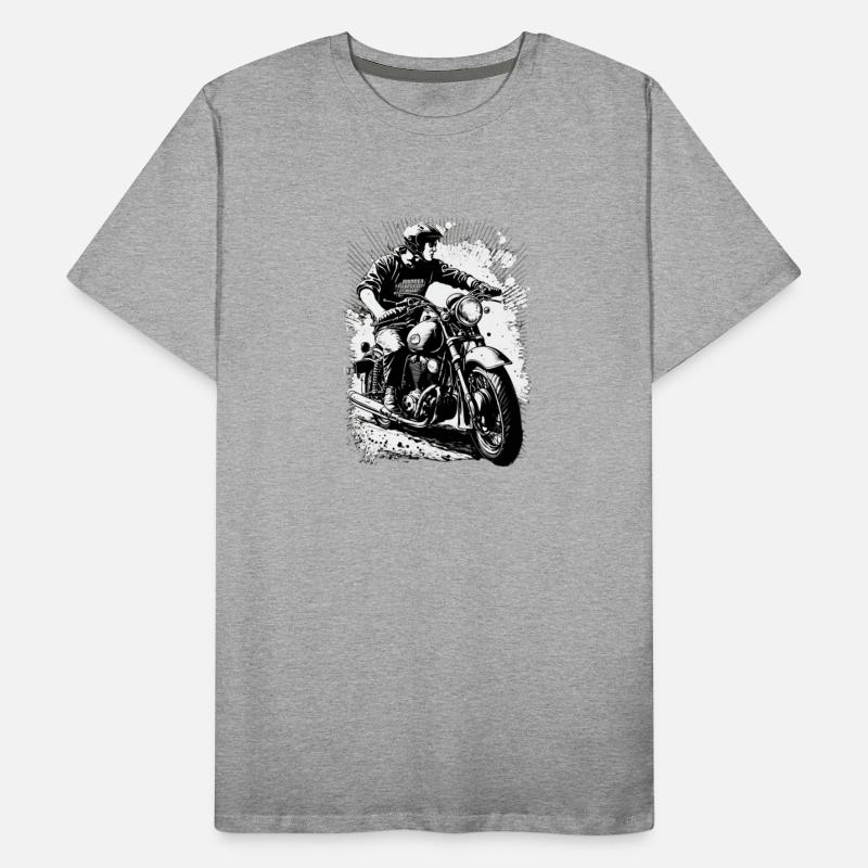 Old School Motorcyclist Motorbike