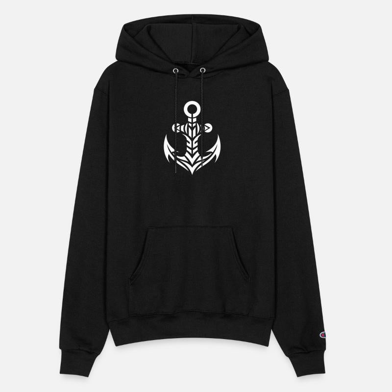 Old Wet Anchor With Tribal Tattoo Style
