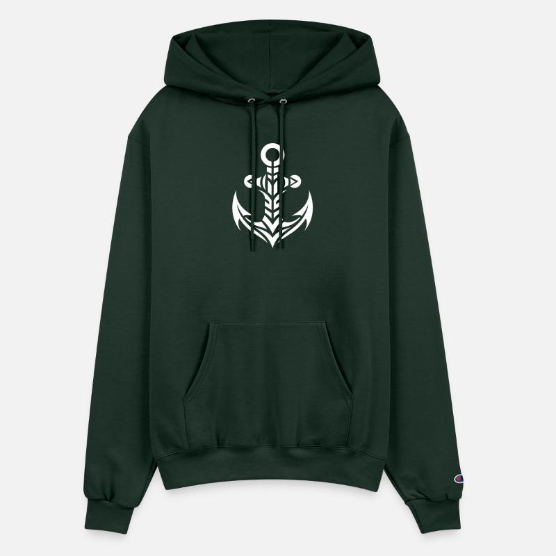 Old Wet Anchor With Tribal Tattoo Style
