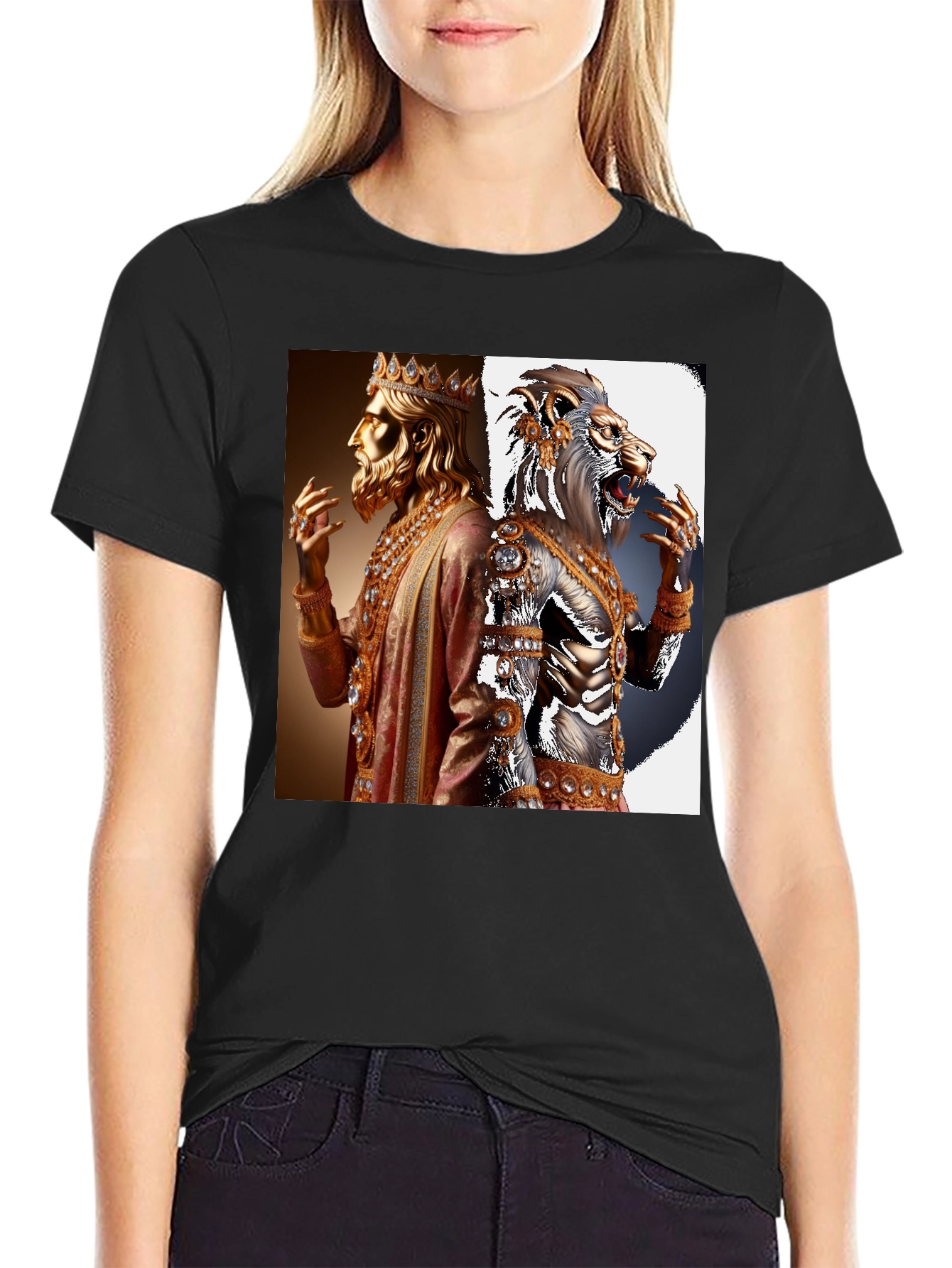 King and Lion Graphic Tee - Black