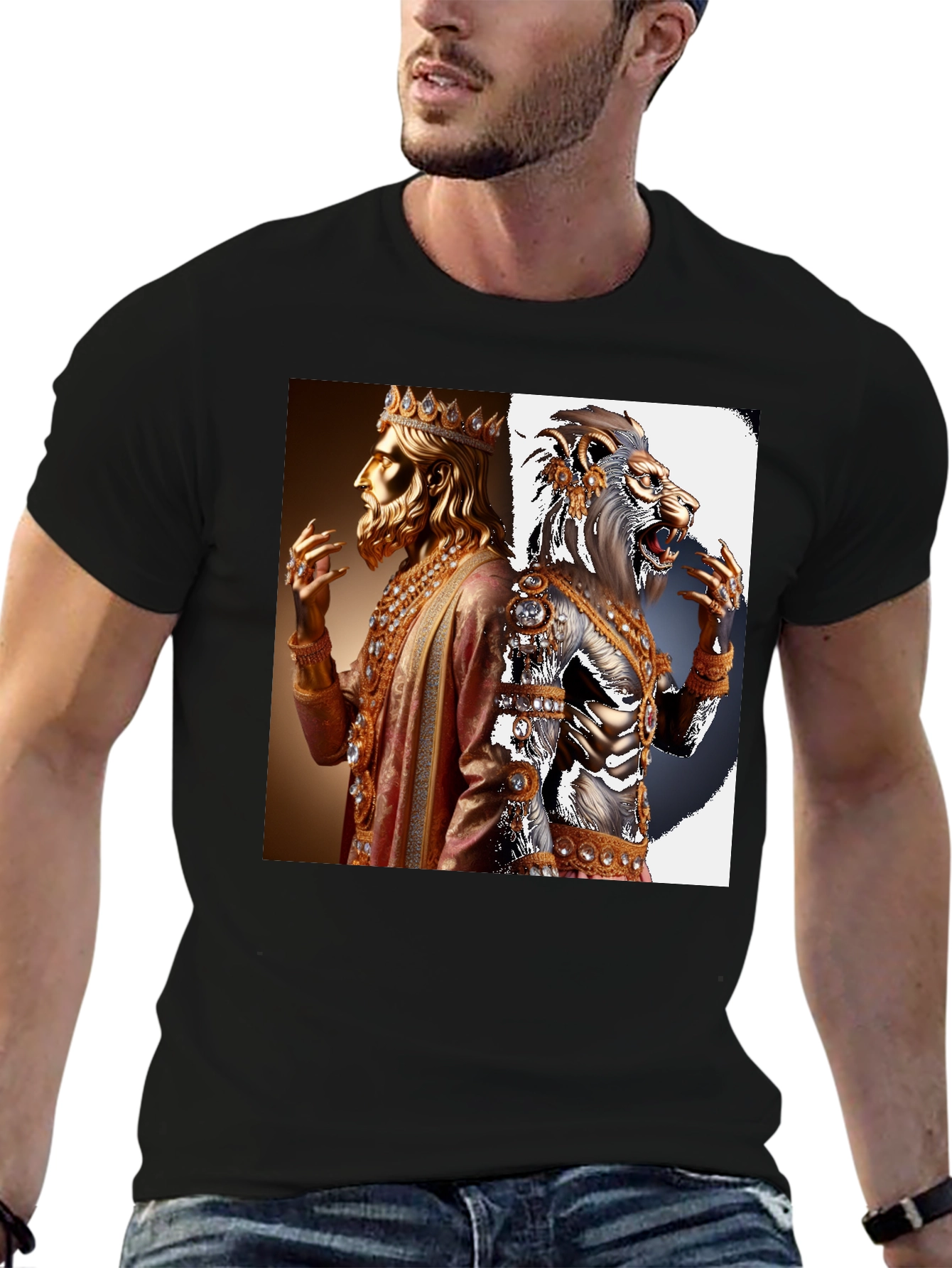 King and Lion Graphic Tee - Black