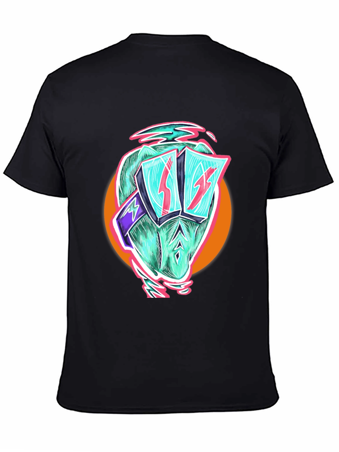 Cool Dino Black T-Shirt - Retro Cartoon Graphic