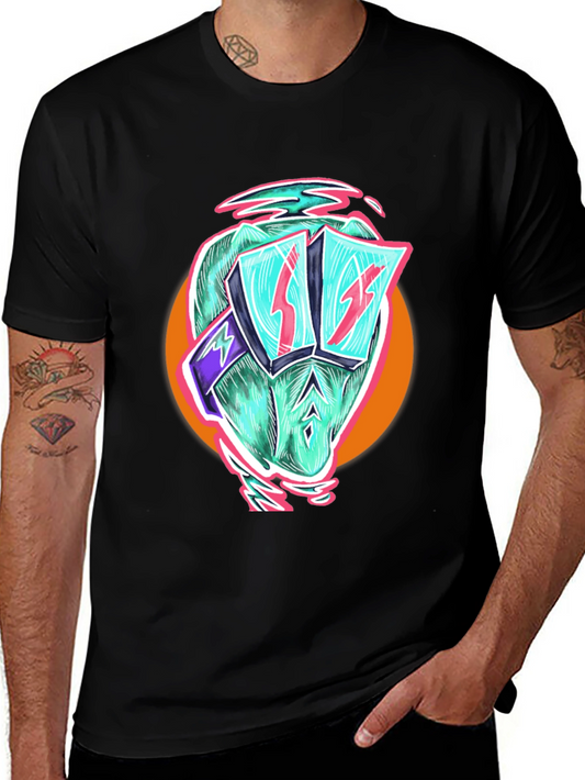 Cool Dino Black T-Shirt - Retro Cartoon Graphic