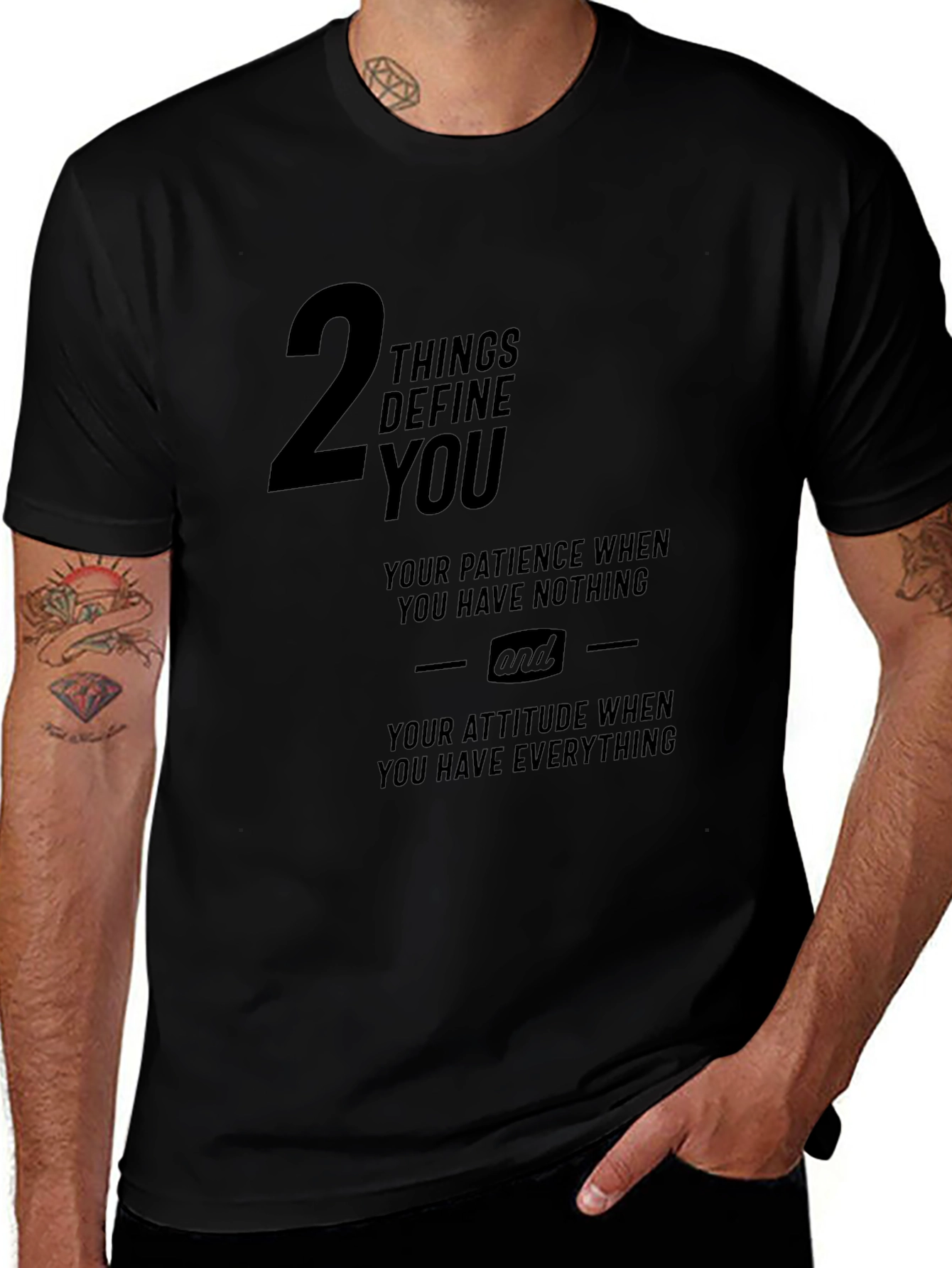 2 Things Define You Graphic Tee - Black