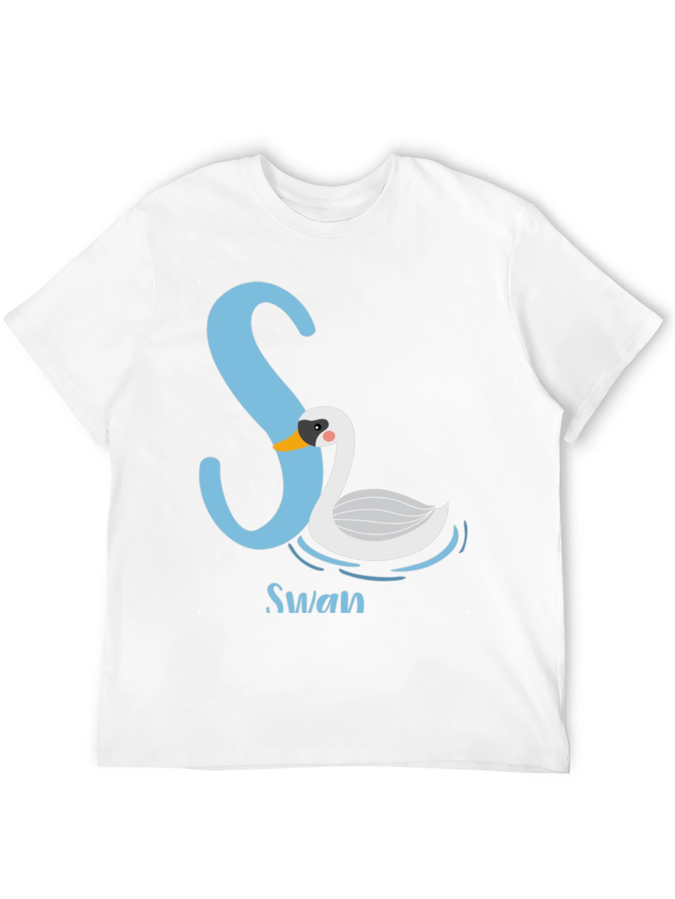 Stylish Black S Swan Graphic Tee