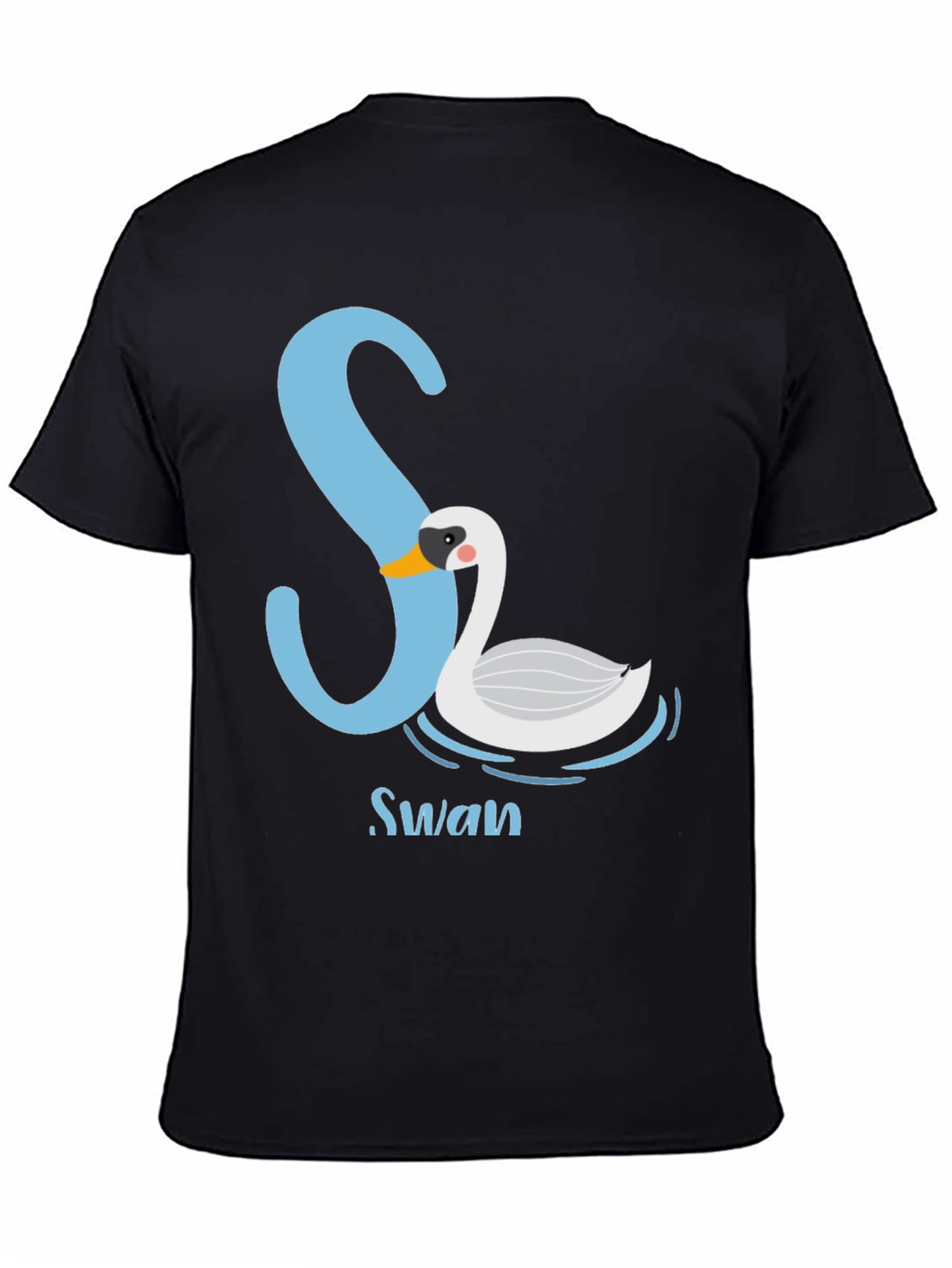 Stylish Black S Swan Graphic Tee