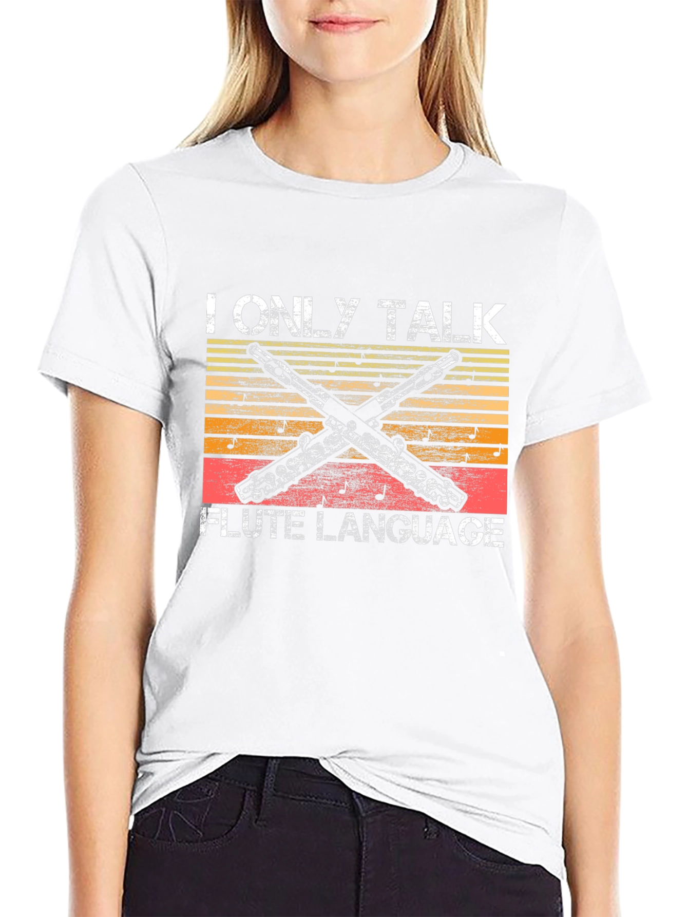 I Only Talk Flute Language T-Shirt - Musician Tee
