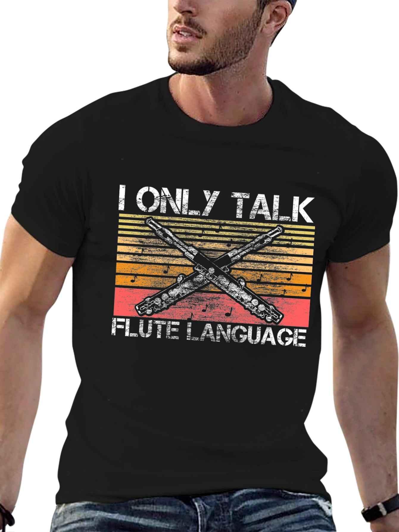 I Only Talk Flute Language T-Shirt - Musician Tee