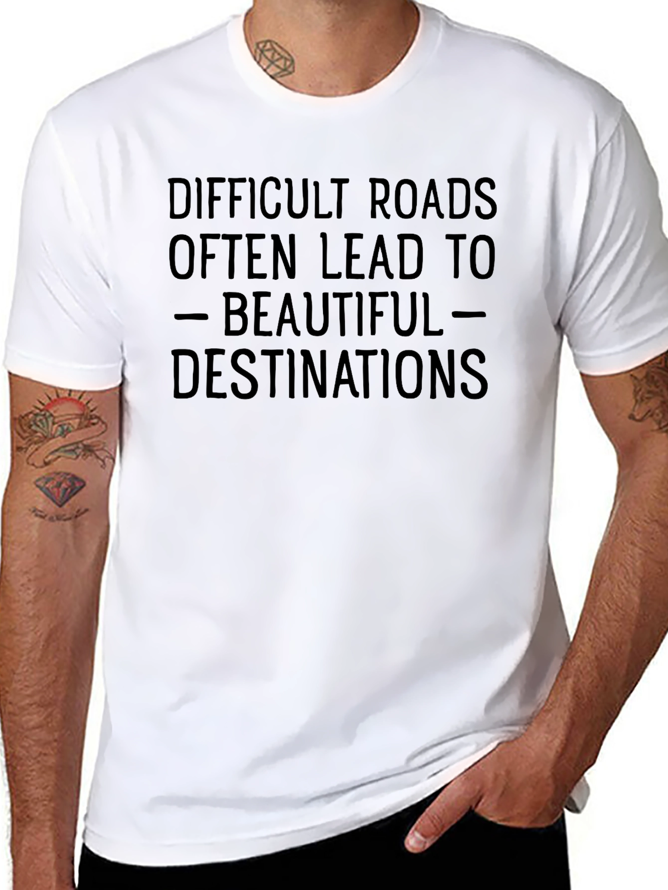 Inspirational Graphic Tee: Difficult Roads Destination