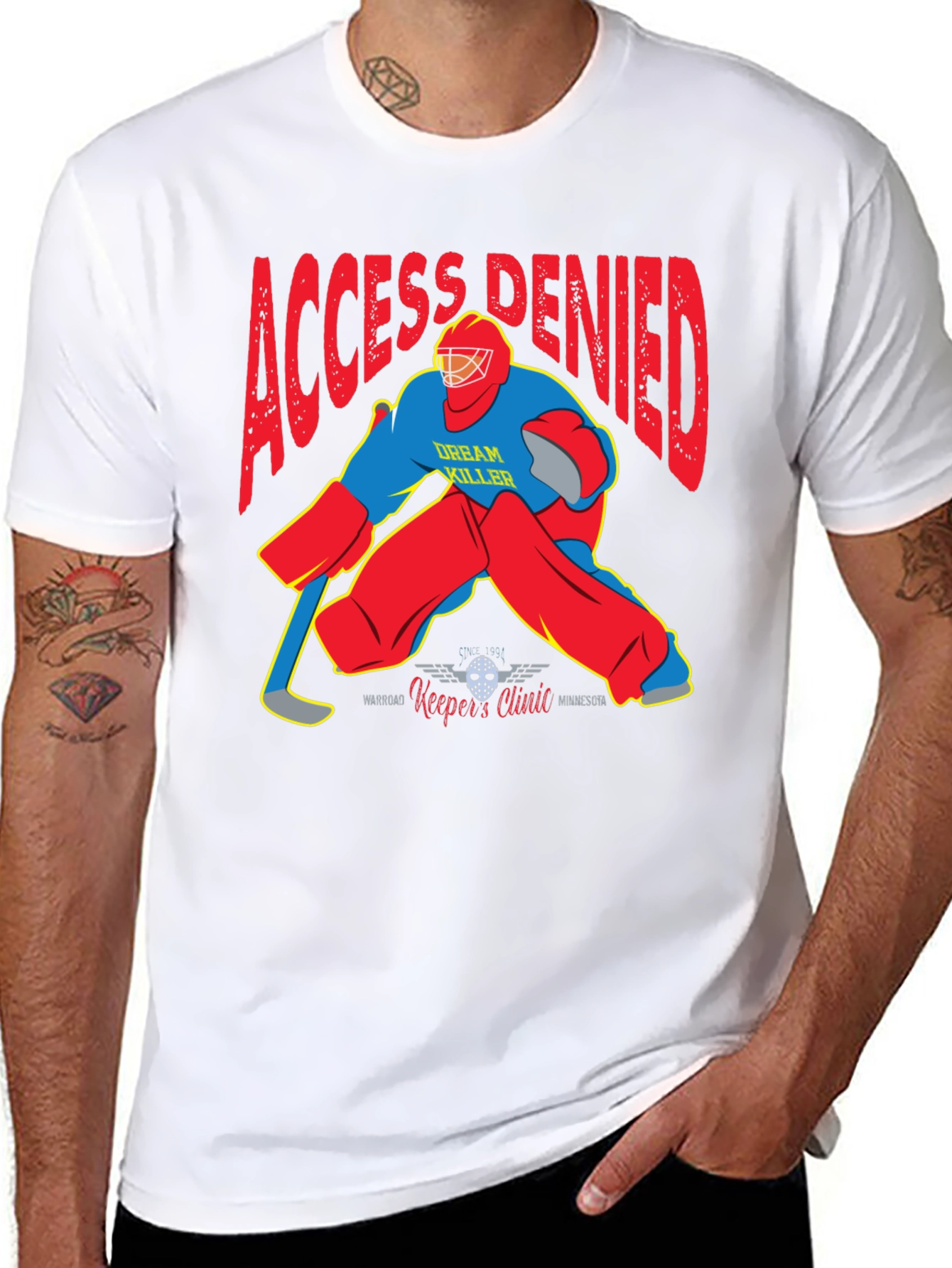 Access Denied Hockey Goalie Graphic T-Shirt