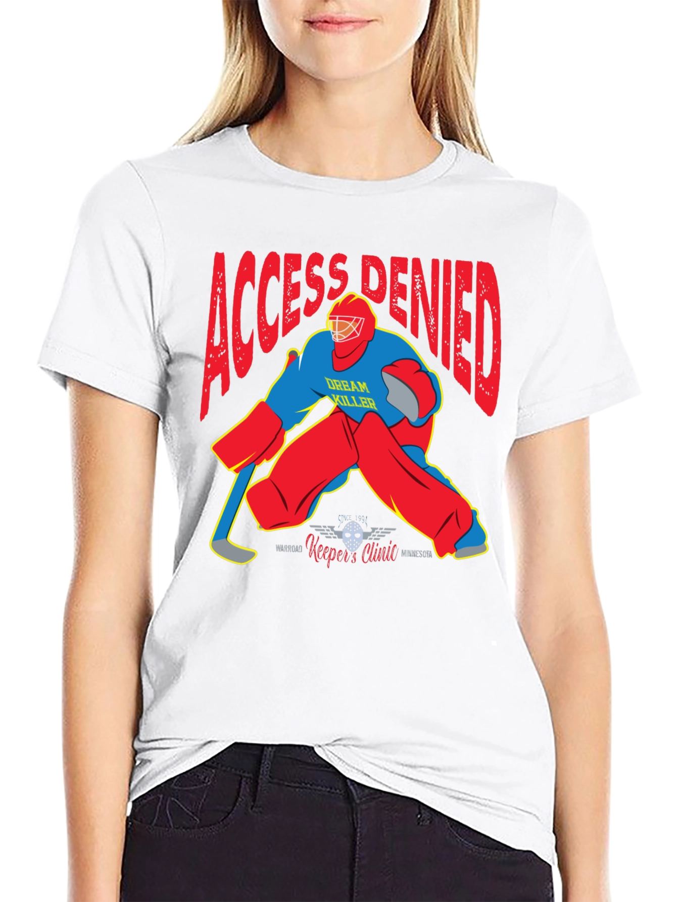 Access Denied Hockey Goalie Graphic T-Shirt