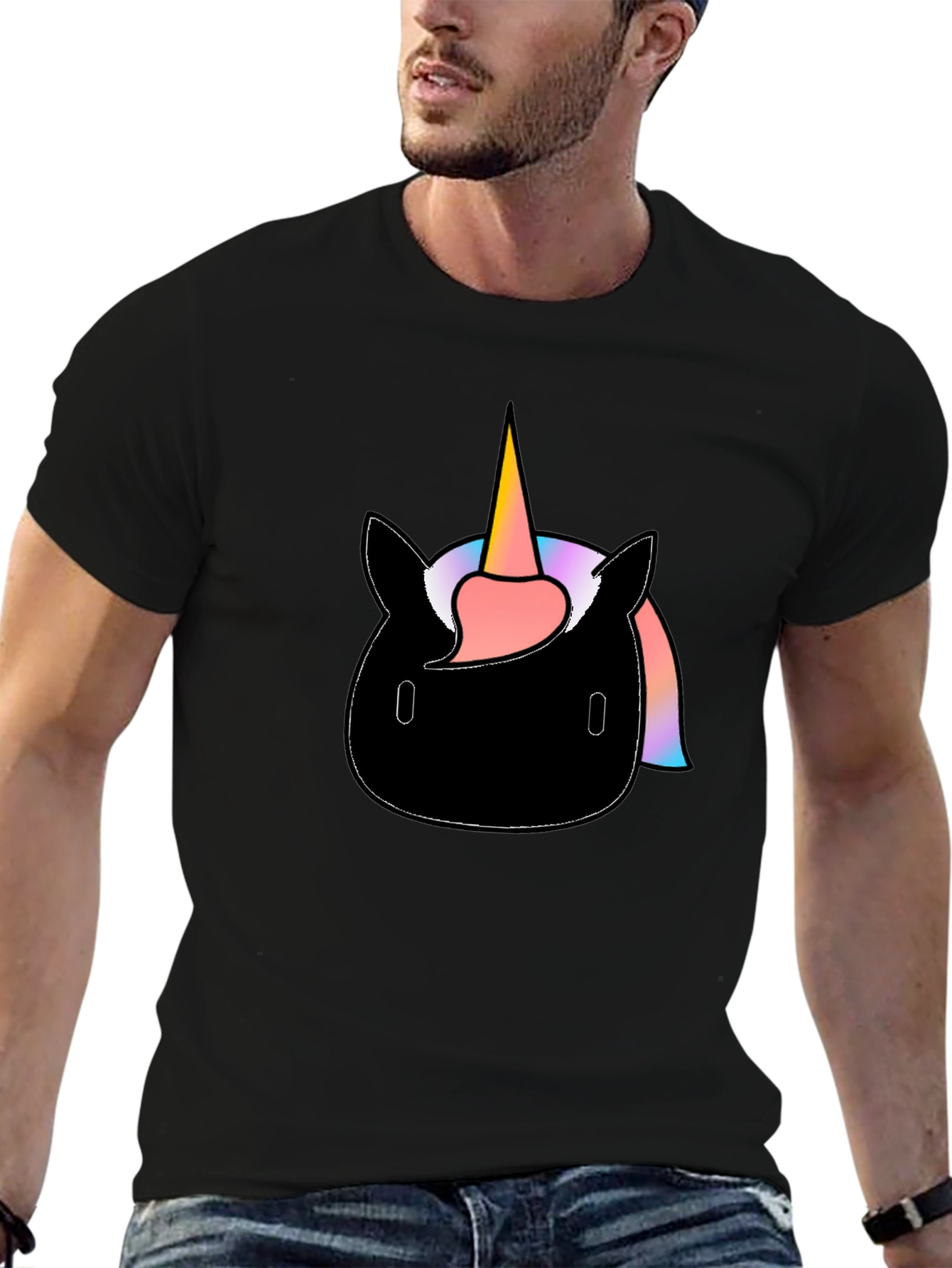 Unicorn Graphic Black T-Shirt