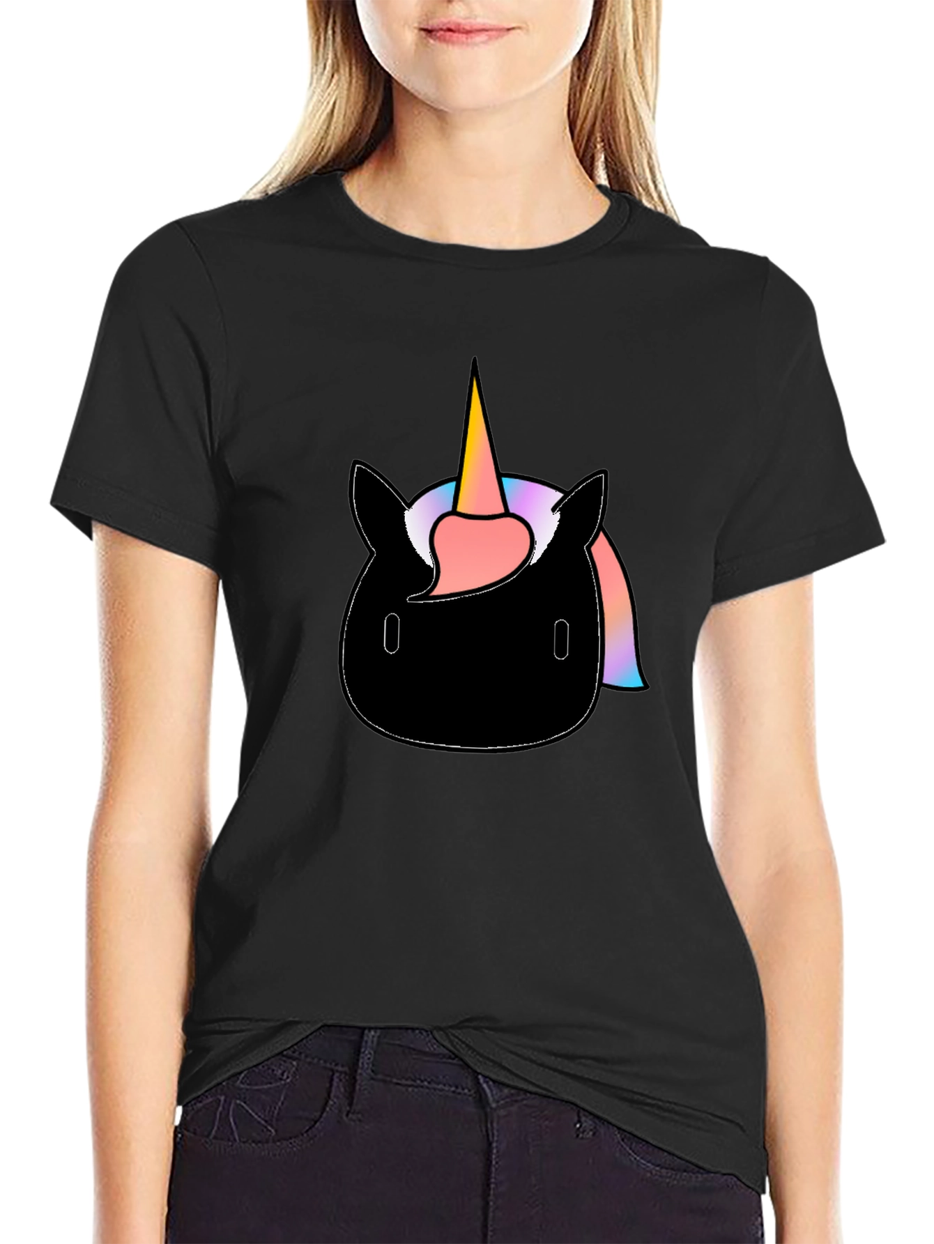 Unicorn Graphic Black T-Shirt