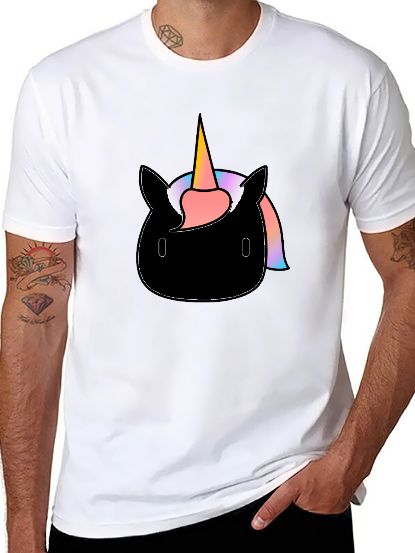 Unicorn Graphic Black T-Shirt