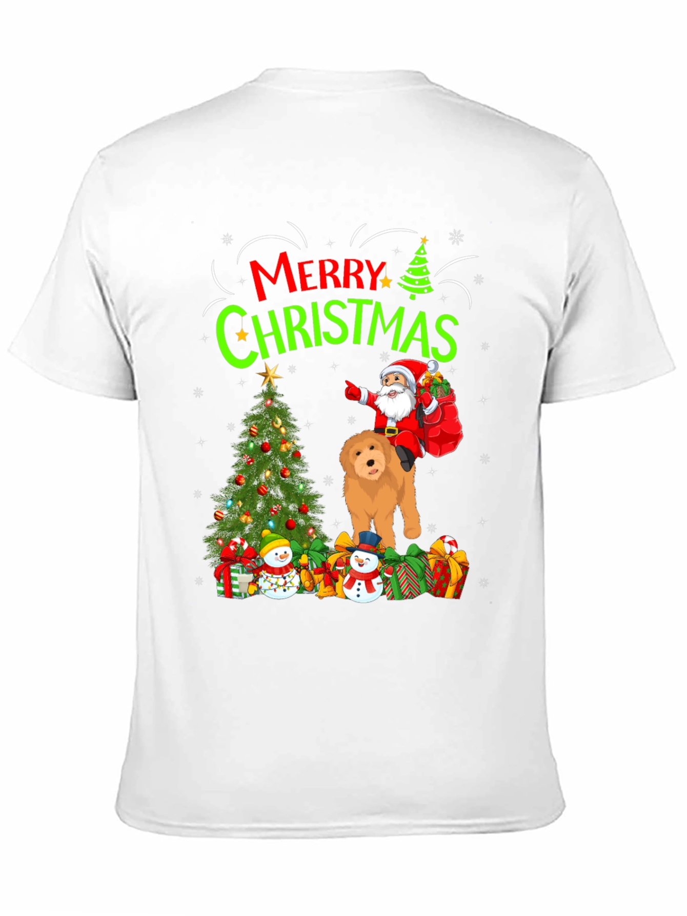 Merry Christmas Santa Dog Graphic T-Shirt