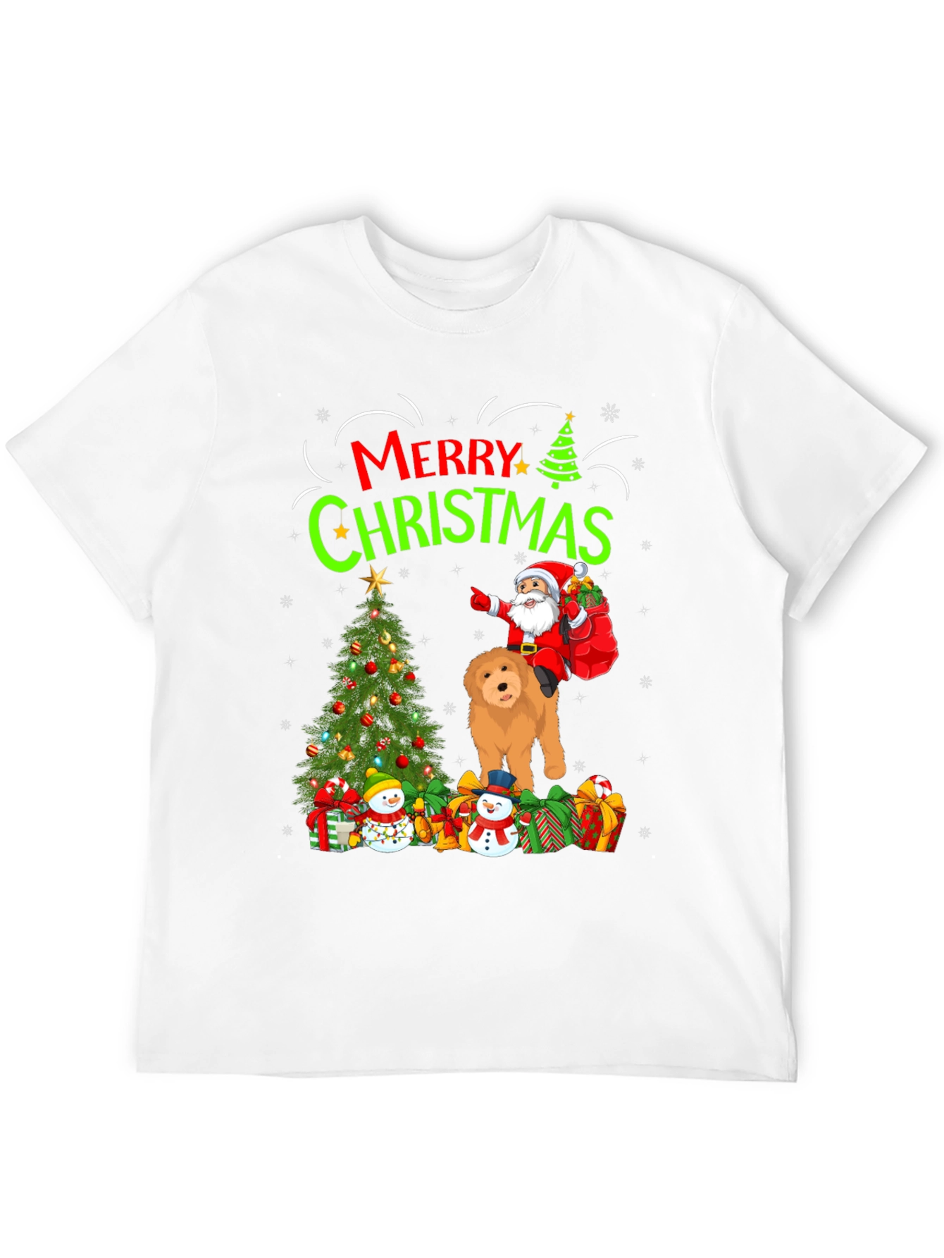 Merry Christmas Santa Dog Graphic T-Shirt