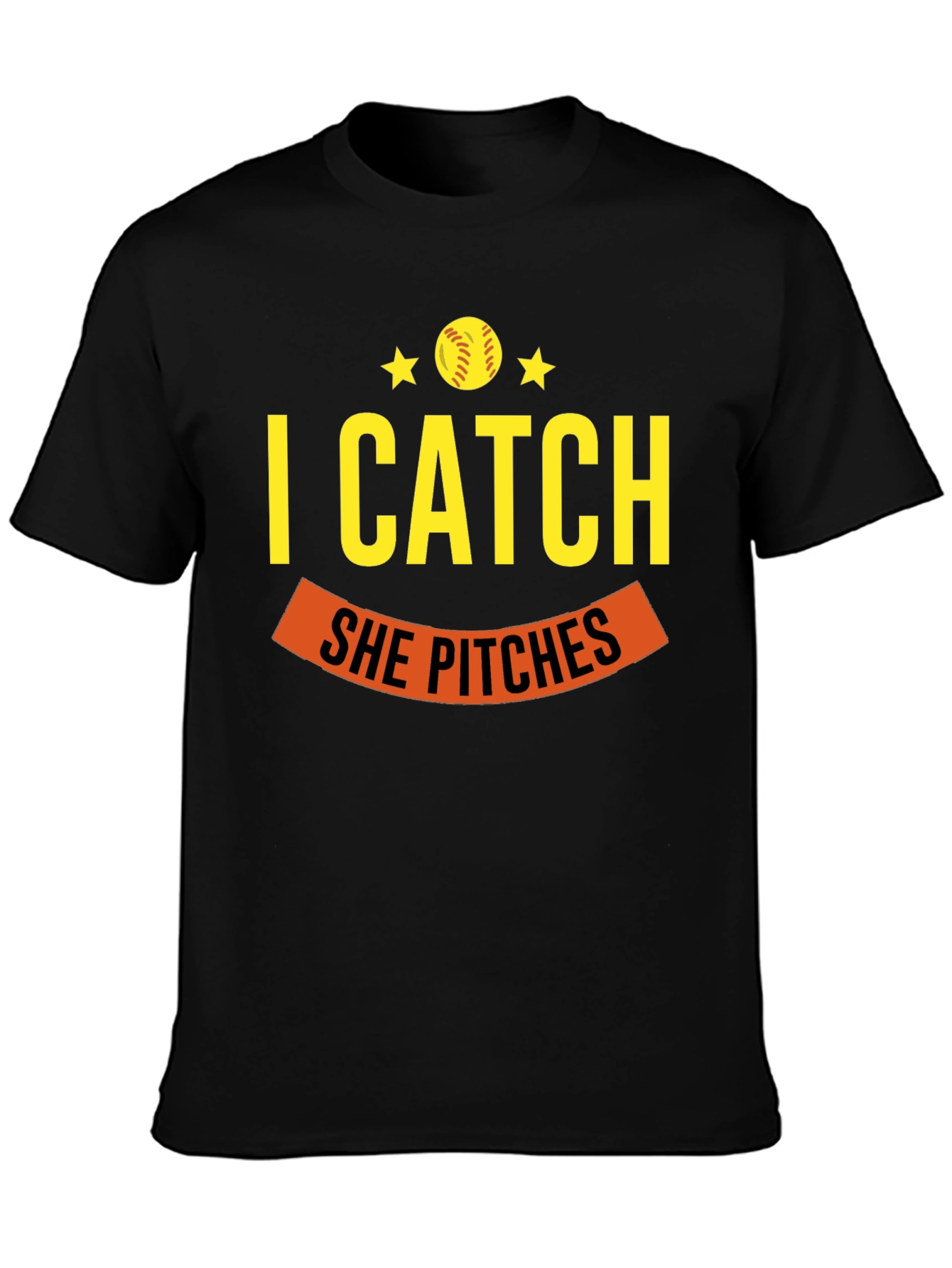I Catch She Pitches Baseball T-Shirt