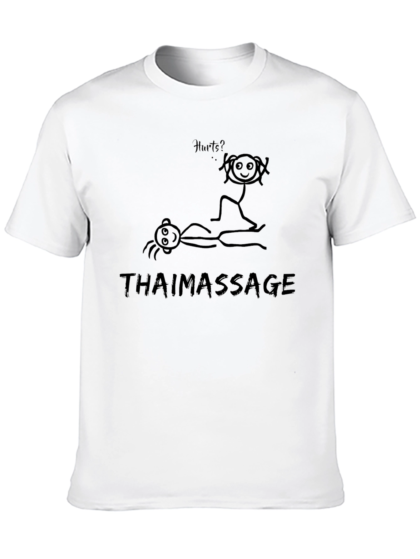 Thai Massage Graphic Tee - Funny Stick Figure Design