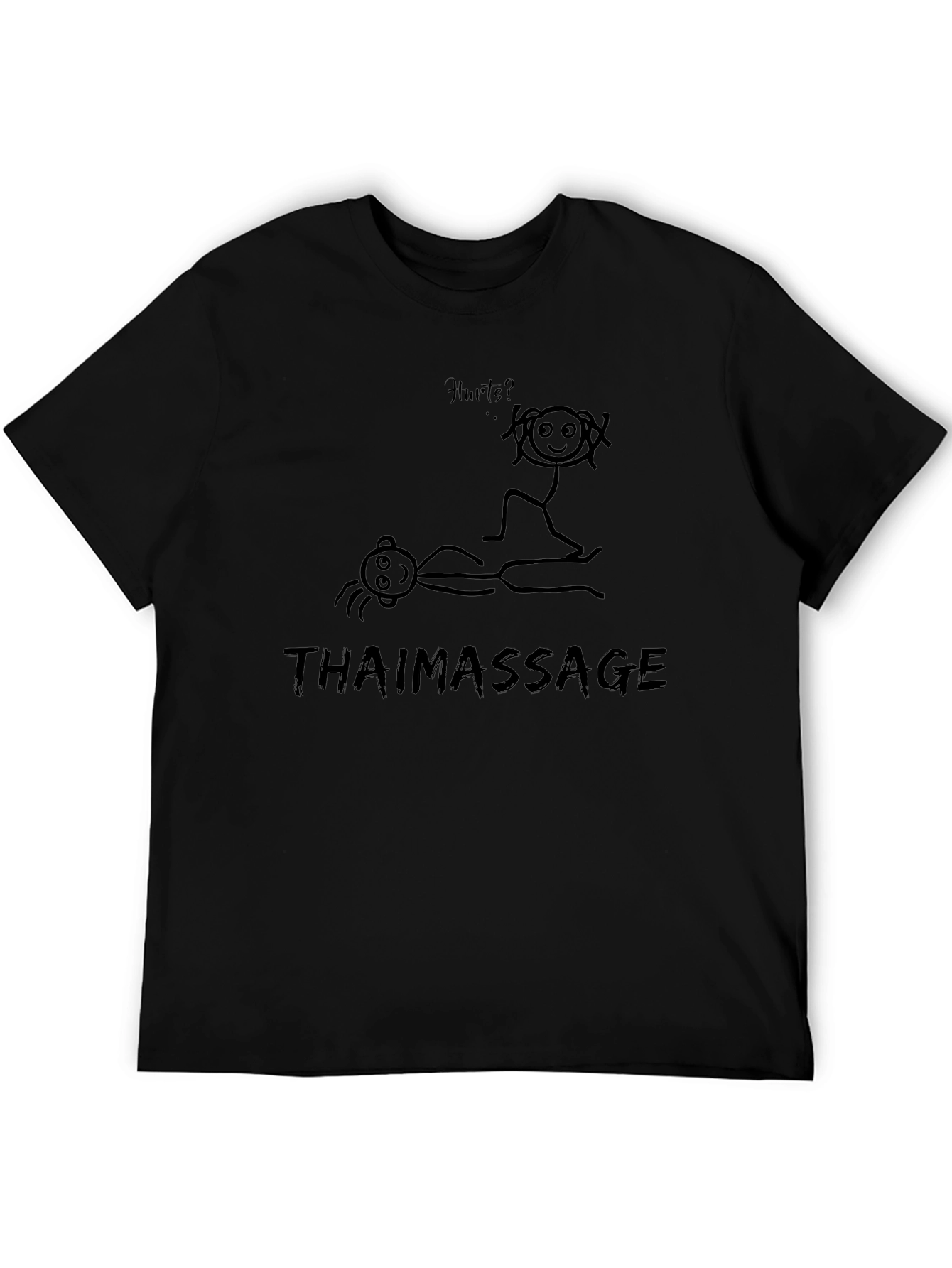 Thai Massage Graphic Tee - Funny Stick Figure Design