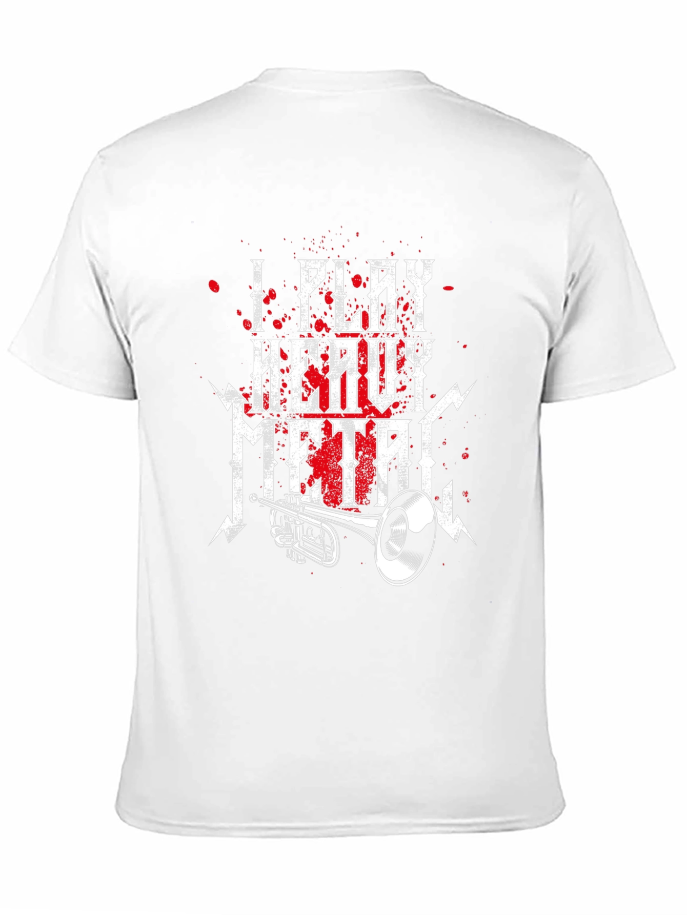 I Play Heavy Metal T-Shirt Trumpet Music Black Tee