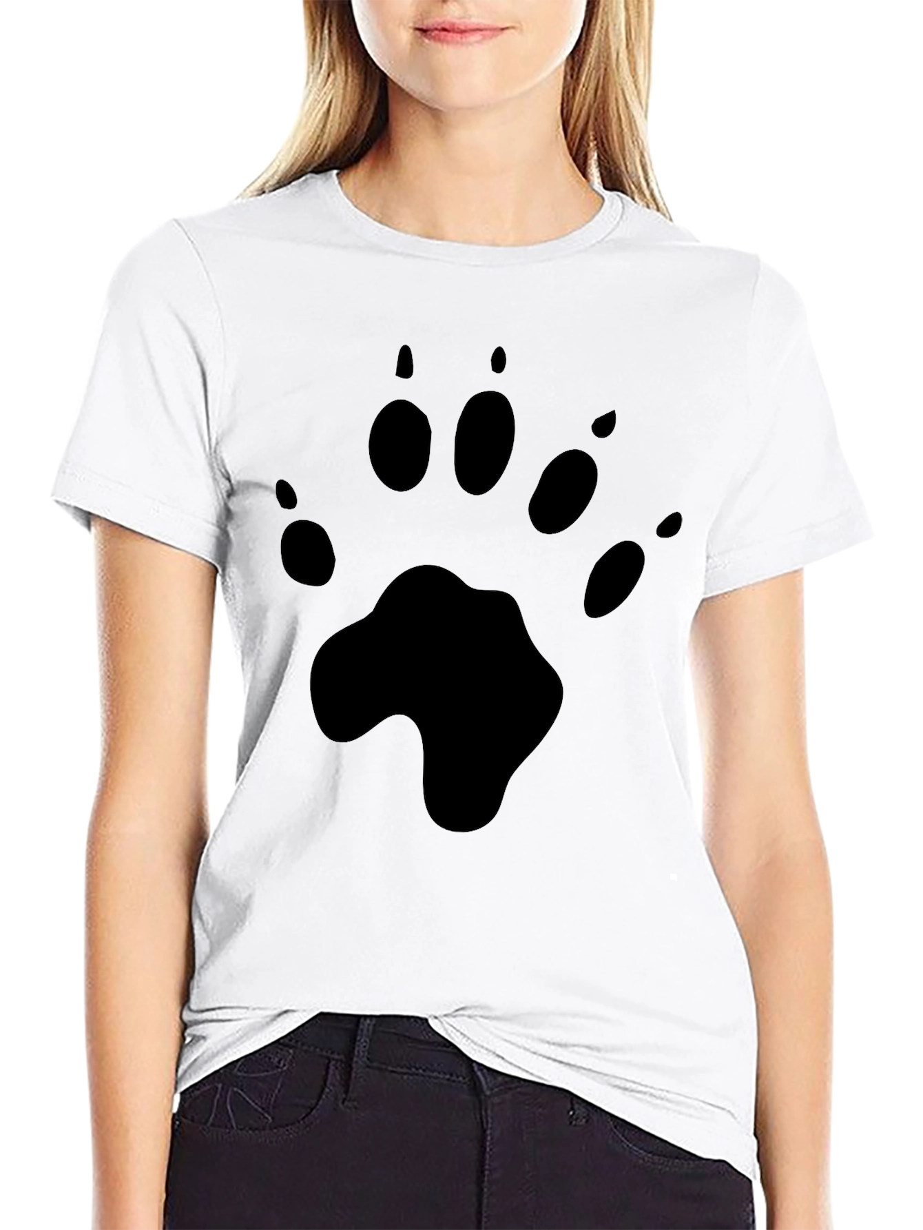 Black Paw Print Graphic Tee