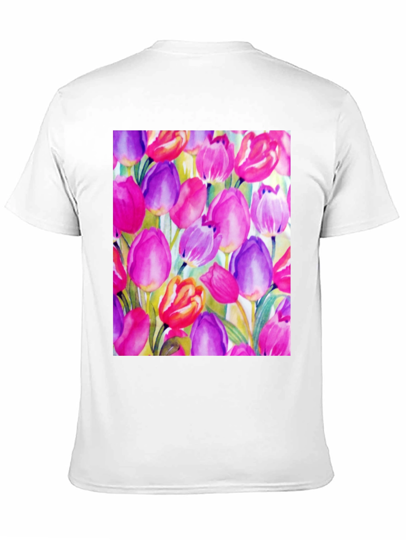Tulip Art Black T-Shirt