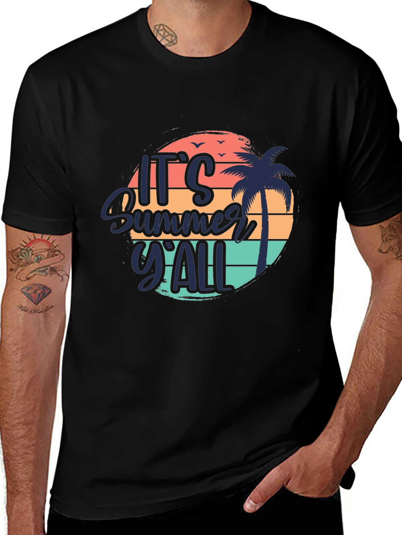 Its Summer YAll Black Graphic Tee