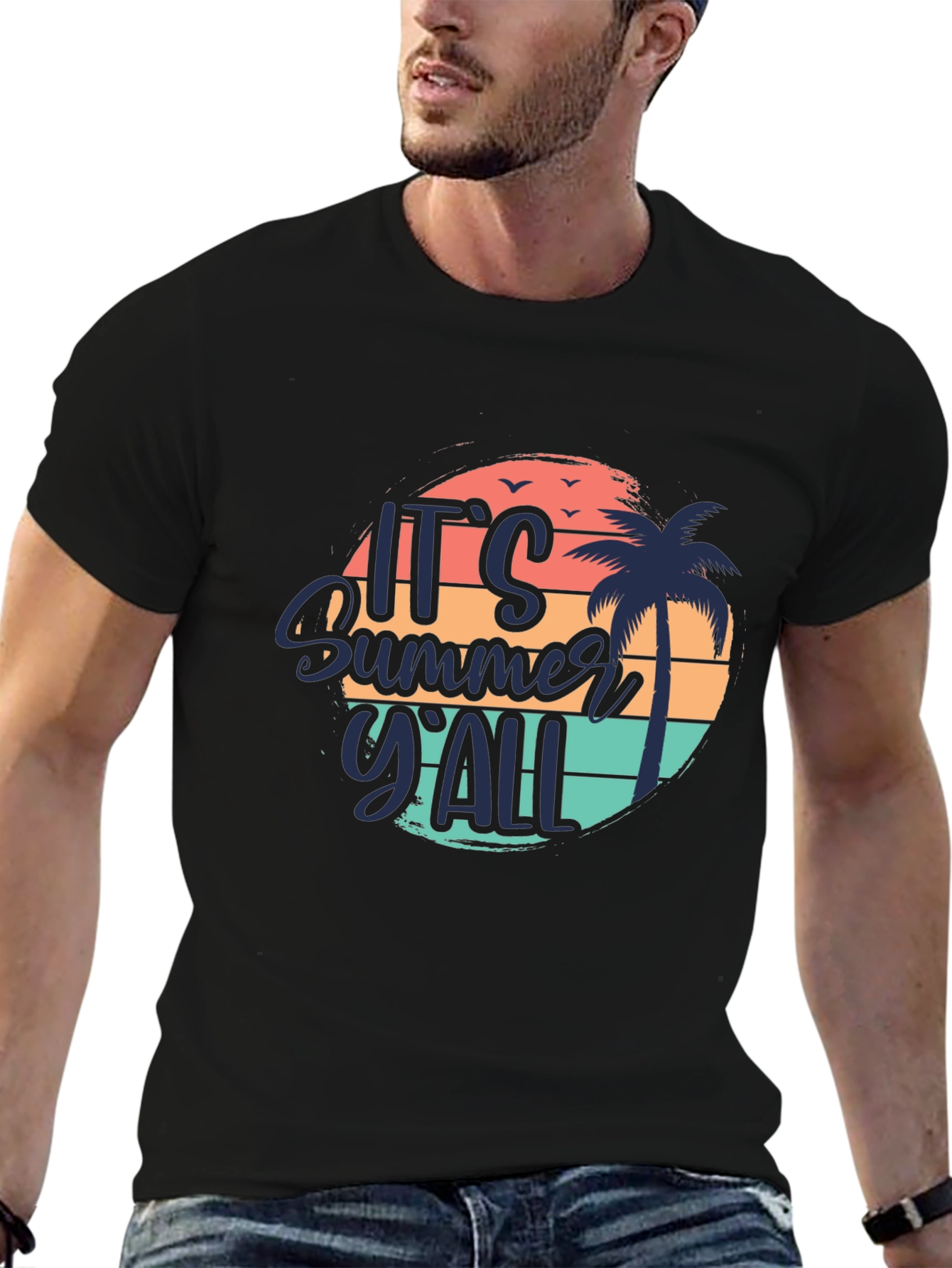 Its Summer YAll Black Graphic Tee