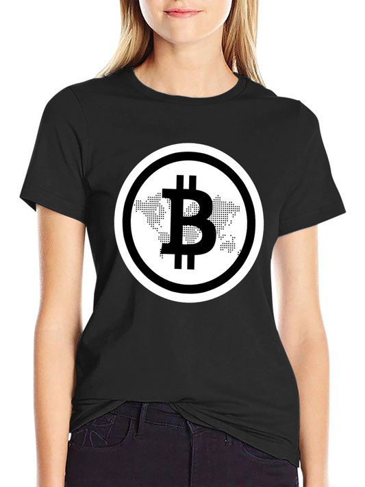 Bitcoin World Map Black T-Shirt